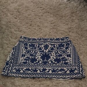 Blue and White Patterned Women's Skirt